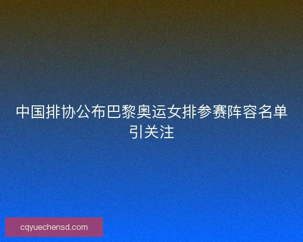 中国排协公布巴黎奥运女排参赛阵容名单引关注